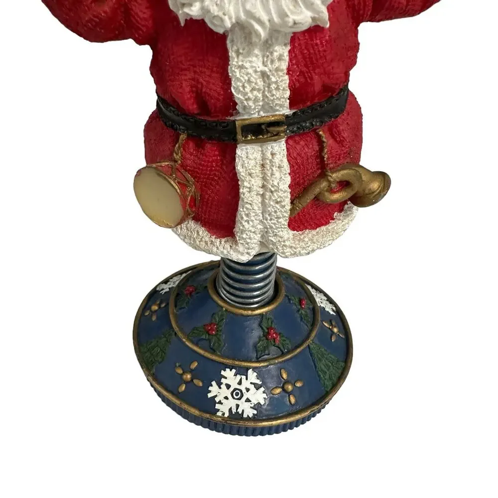 Ceramic Figure Santa on Spring Unbranded Heavy Paperweight Size 8.5 Inches